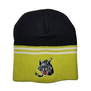 Chicago Wolves Hockey Winter Beanie Hat Adult One Size Lime Green Black Knit